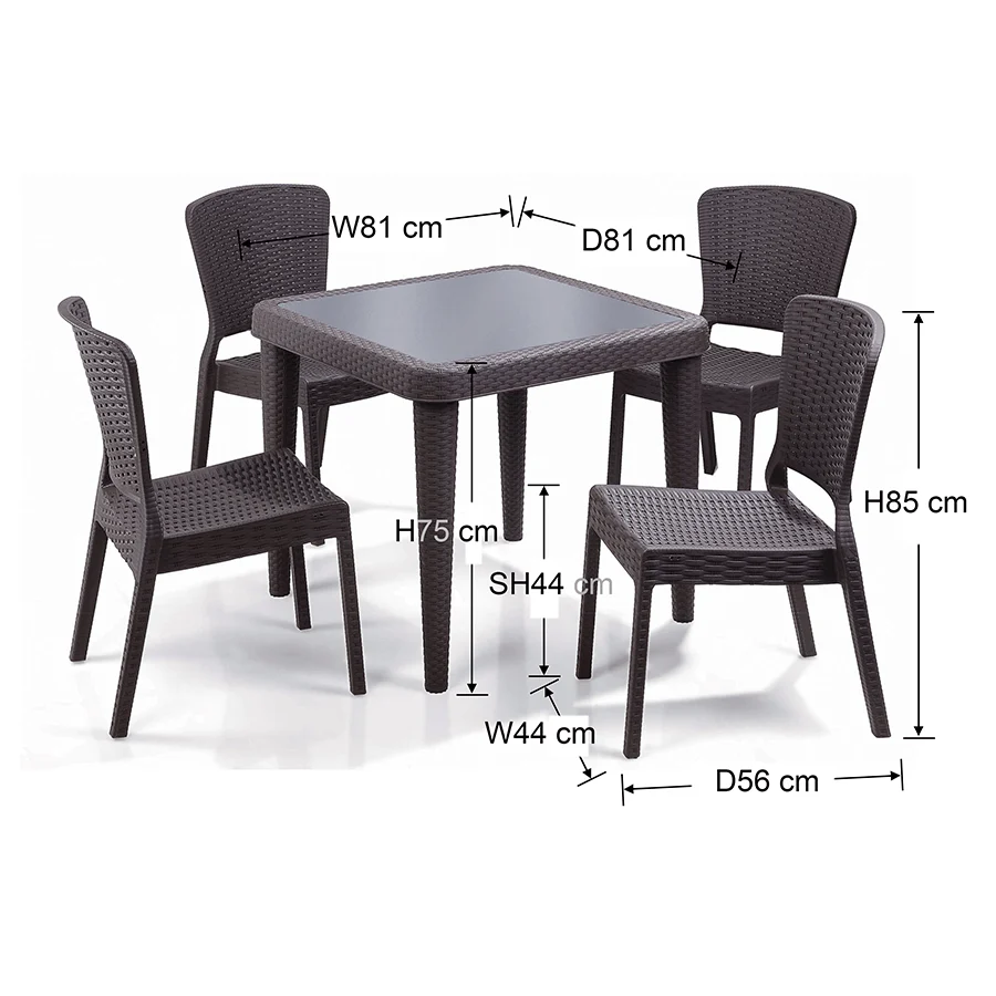 Santi 4 Seater Plastic Outdoor Dining - Image 20