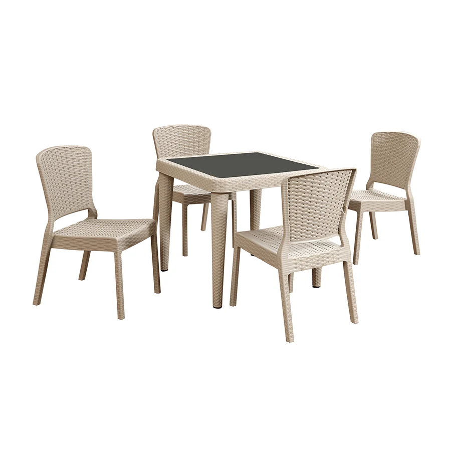 Santi 4 Seater Plastic Outdoor Dining - Image 21