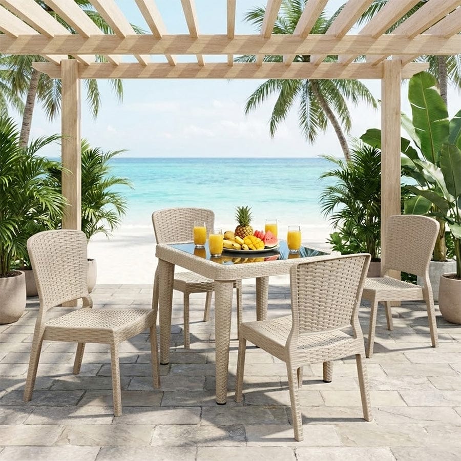 Santi 4 Seater Plastic Outdoor Dining - Image 22