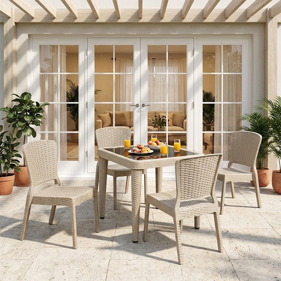 Santi 4 Seater Plastic Outdoor Dining - Image 23