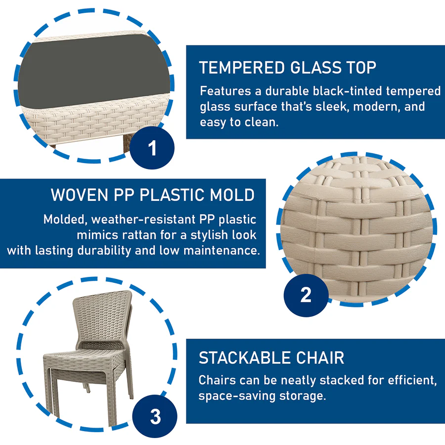 Santi 4 Seater Plastic Outdoor Dining - Image 34