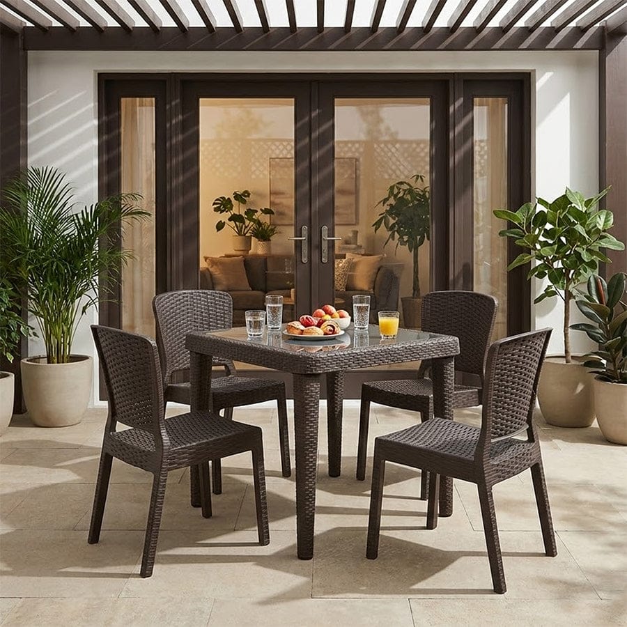 Santi 4 Seater Plastic Outdoor Dining - Image 4