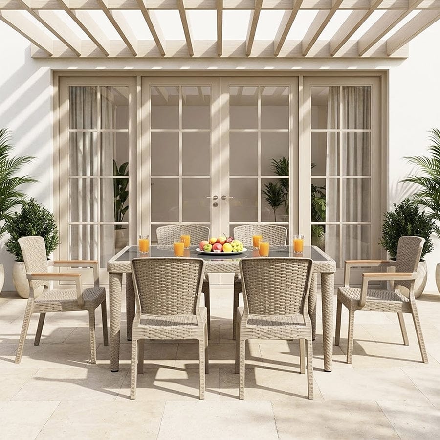 Santi 6 Seater Plastic Outdoor Dining - Image 2