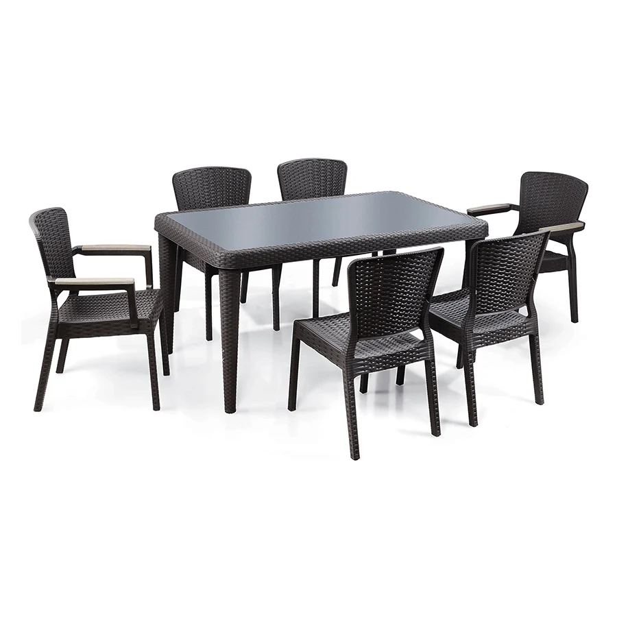 Santi 6 Seater Plastic Outdoor Dining - Image 25