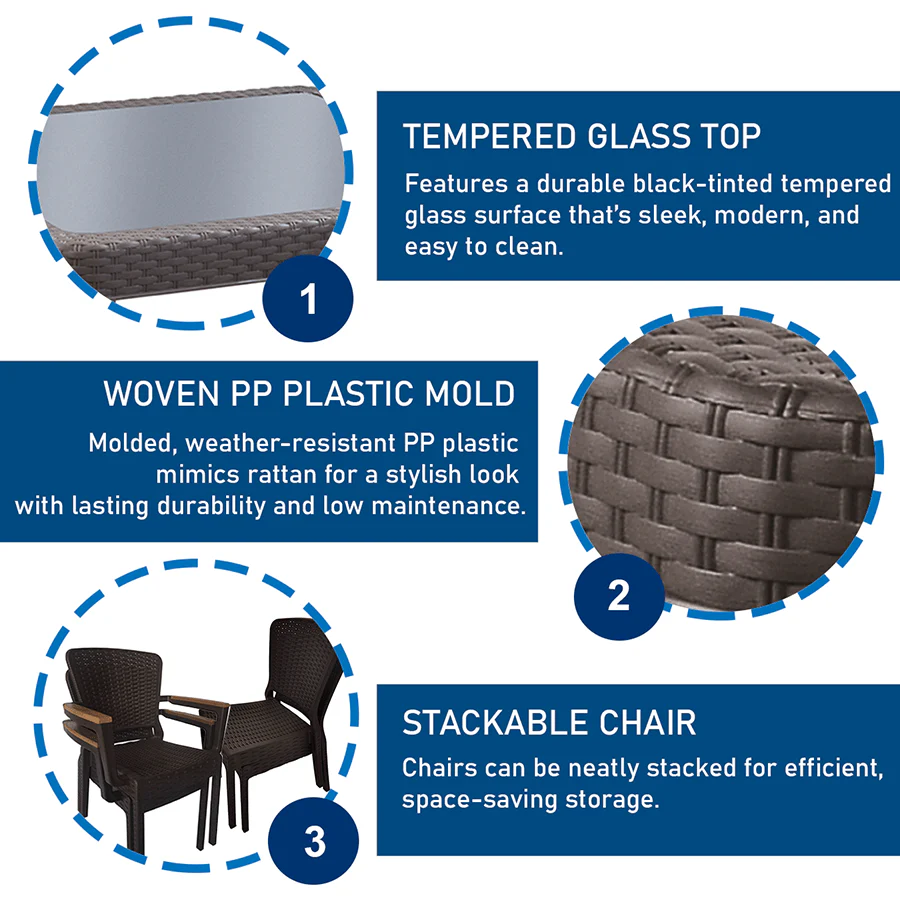 Santi 6 Seater Plastic Outdoor Dining - Image 47