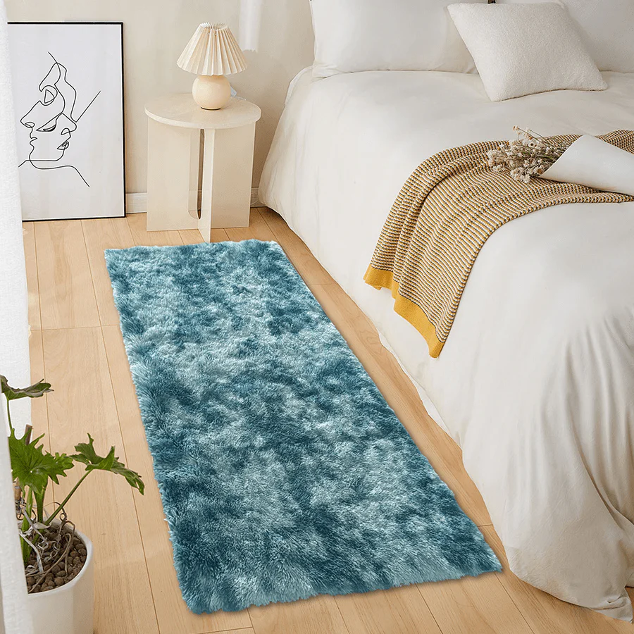 Sari Peacock Blue Plush Rug - Image 3