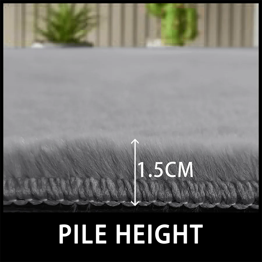 Saven Charcoal Gray Shaggy Rug - Image 3