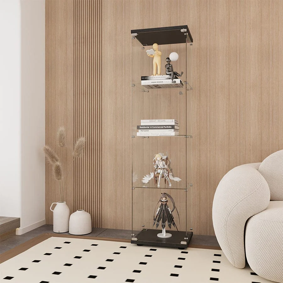 Serris 4 Tier 1 Door Glass Cabinet - Image 2