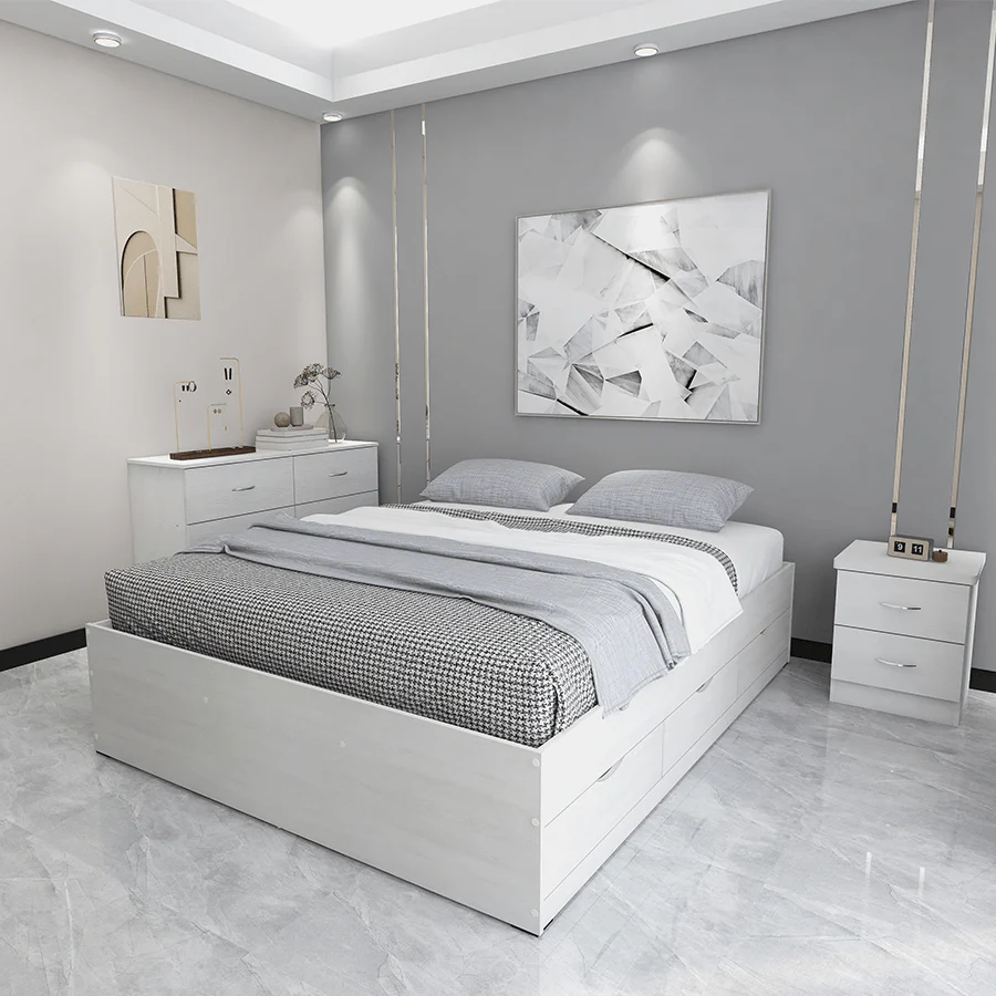 Siesta White with 6 Drawers Bed - Image 4