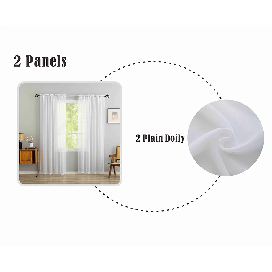 Sima Sheer Set of 2 Curtain - Image 7
