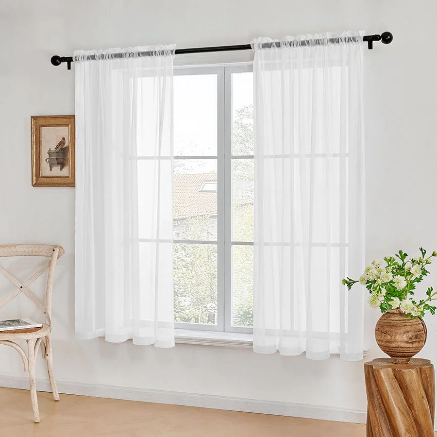 Sol White Sheer Set of 2 Curtains - Image 10