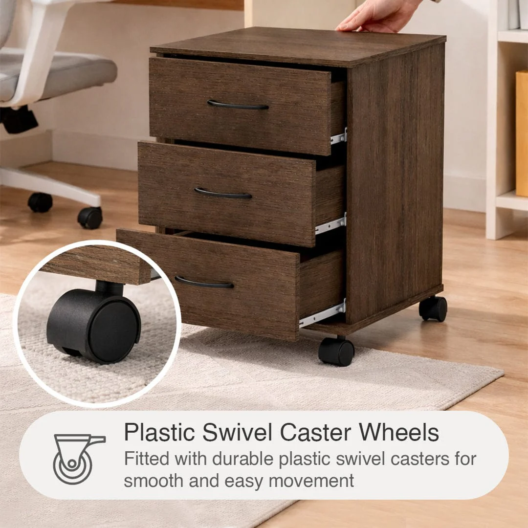 Starki 3 Drawer Mobile Cabinet - Image 16