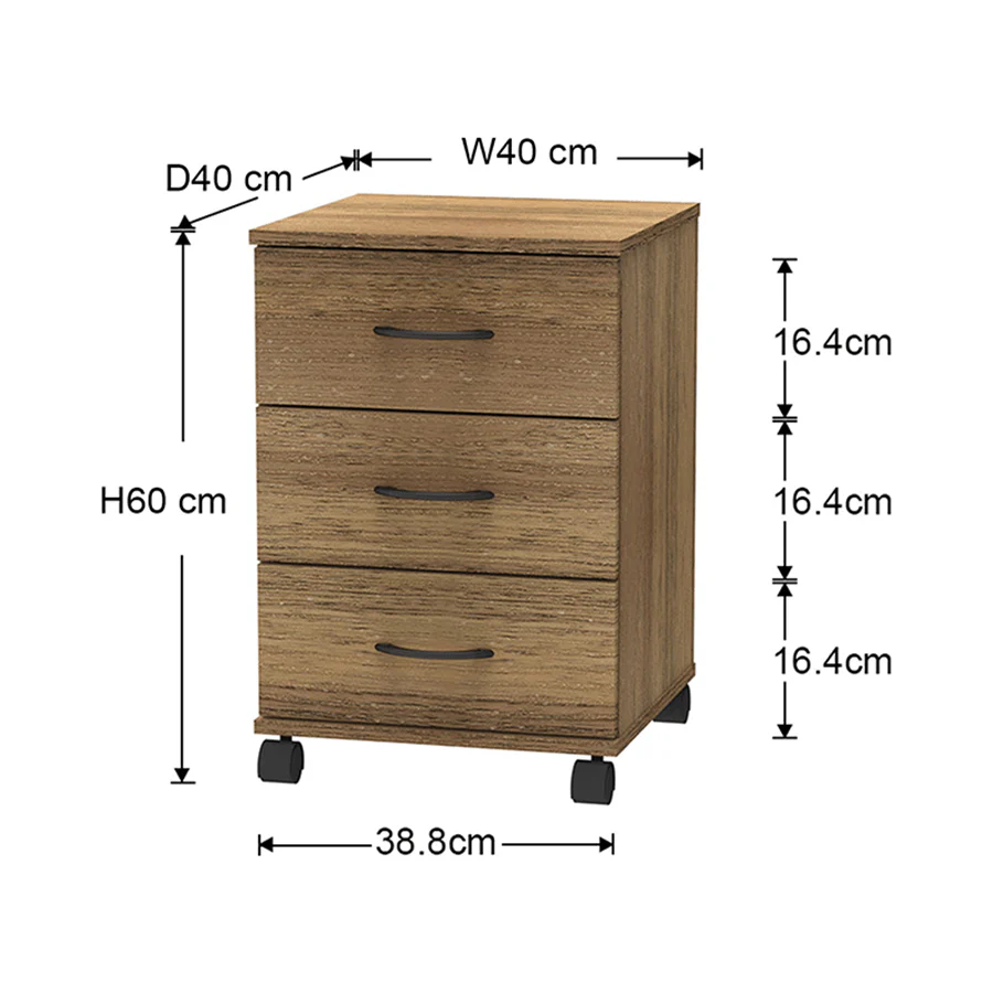 Starki 3 Drawer Mobile Cabinet - Image 28