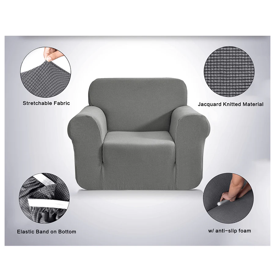 Stretchable Sofa Protector Gray - Image 3