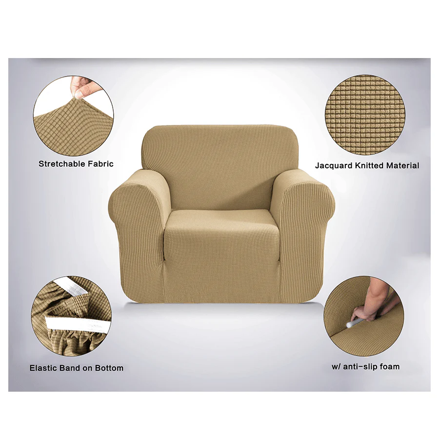 Stretchable Sofa Protector Taupe - Image 4