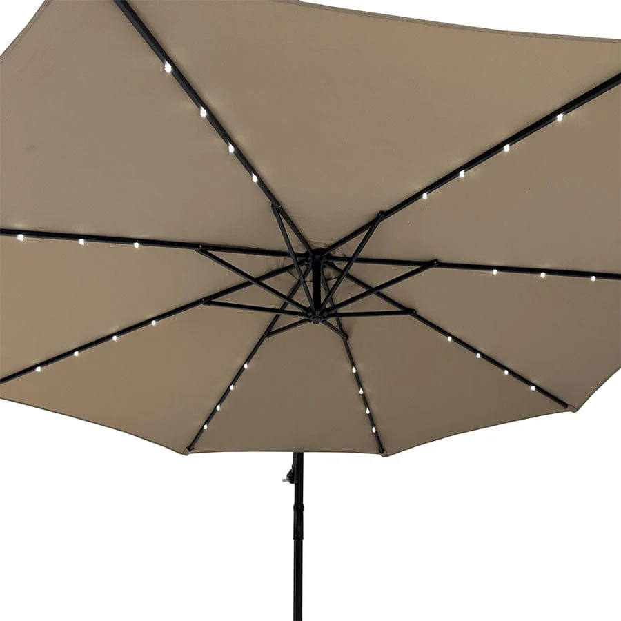 Sunny 3m Hanging Umbrella W/ Light -Taupe - Image 5
