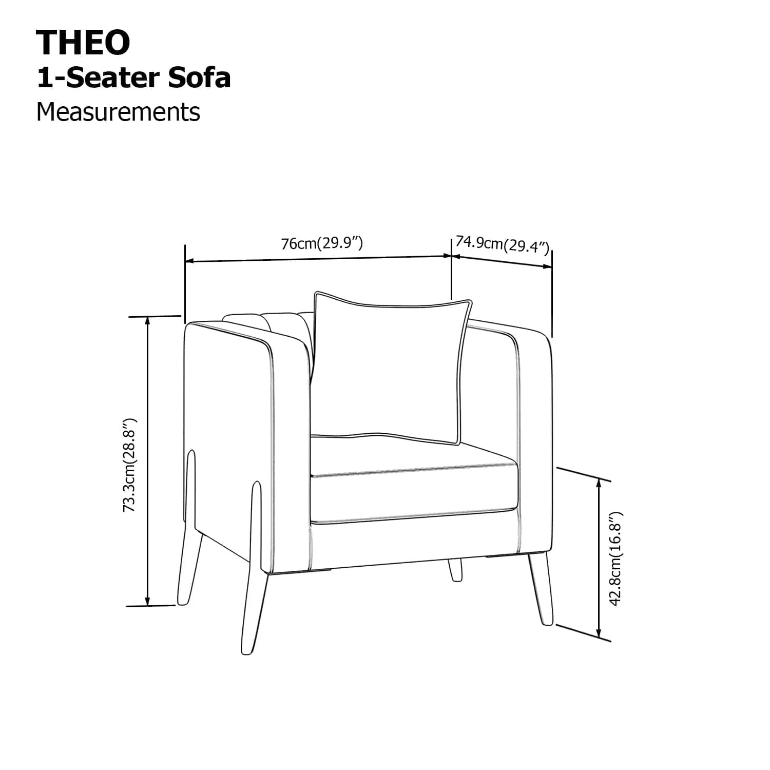 Theo 1 Seater Sofa - Image 24