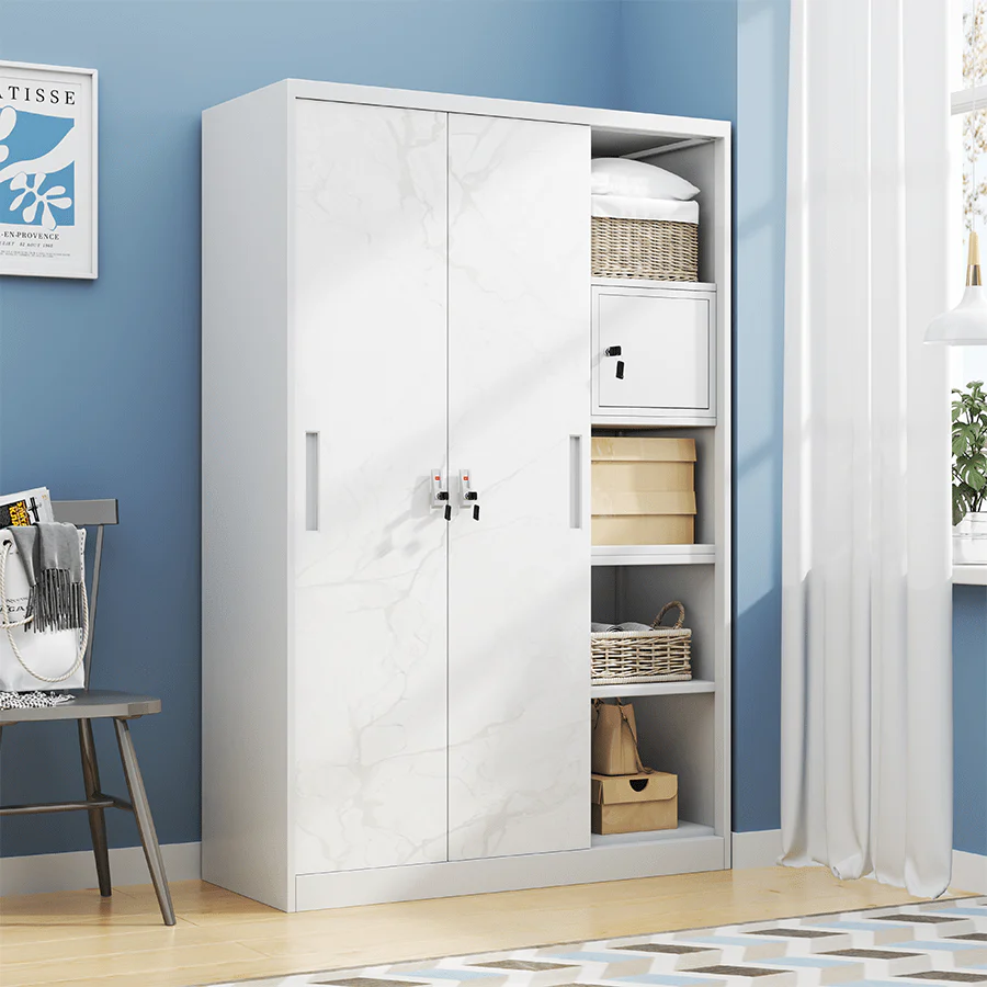 Theodore 3 Door Metal Wardrobe - Image 5