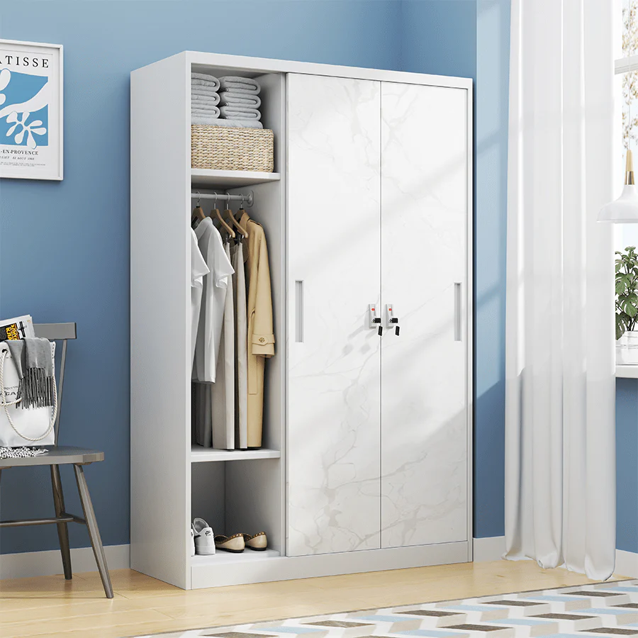 Theodore 3 Door Metal Wardrobe - Image 6