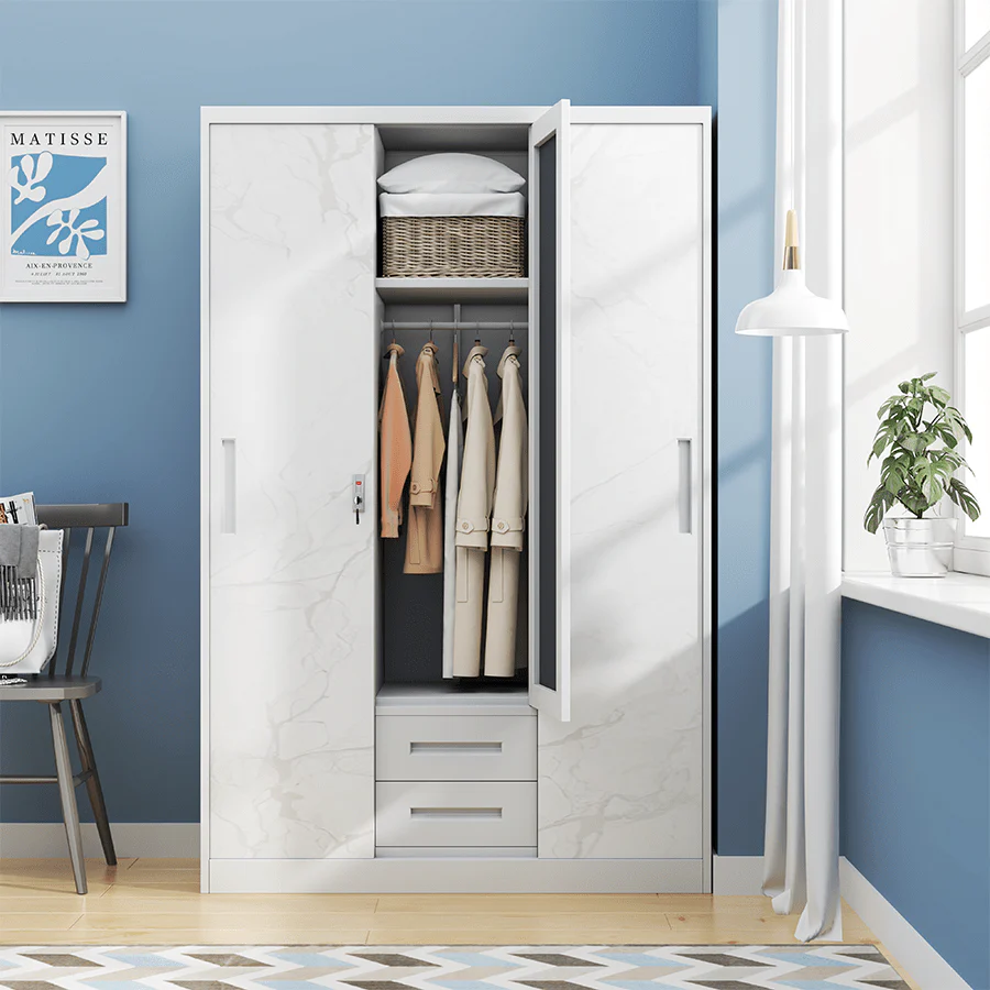 Theodore 3 Door Metal Wardrobe - Image 8