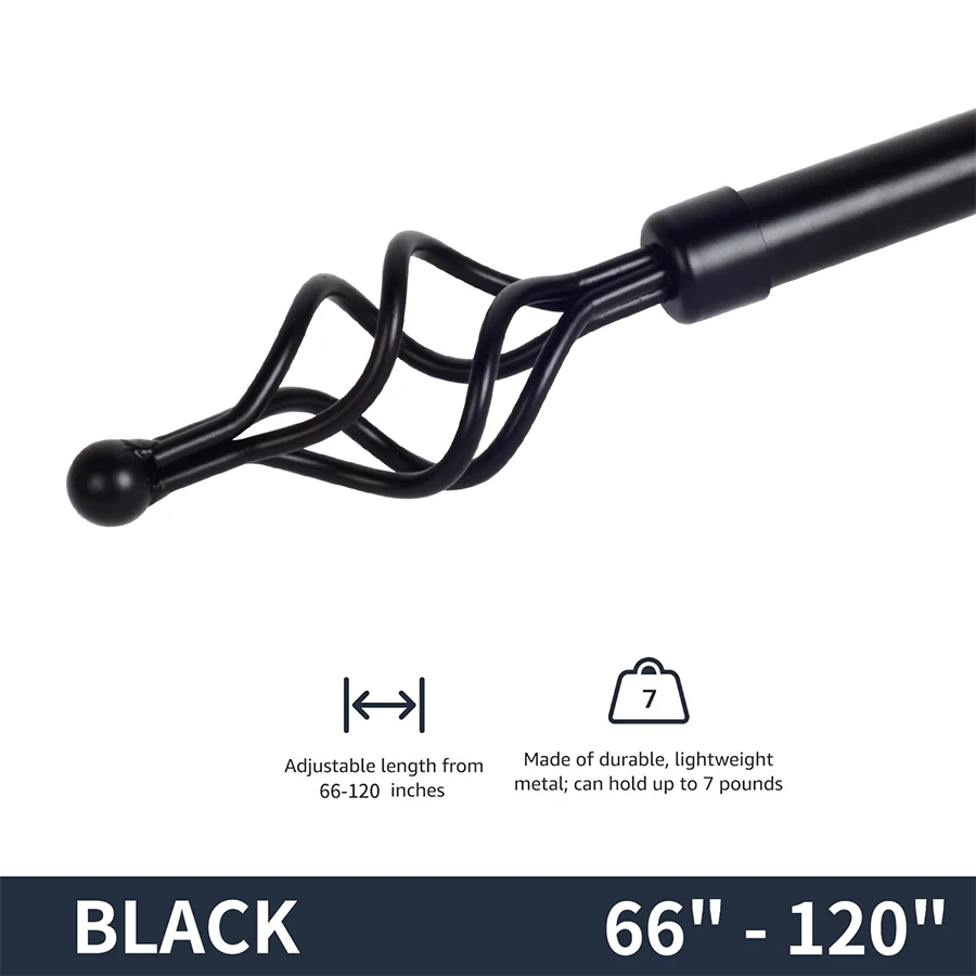 Thia Heavy-duty Black Curtain Rod - Image 10