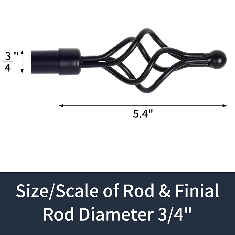 Thia Heavy-duty Black Curtain Rod - Image 4