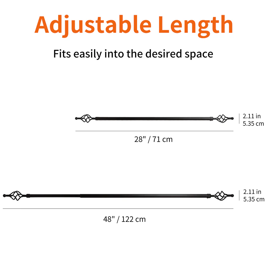 Thia Heavy-duty Black Curtain Rod - Image 6
