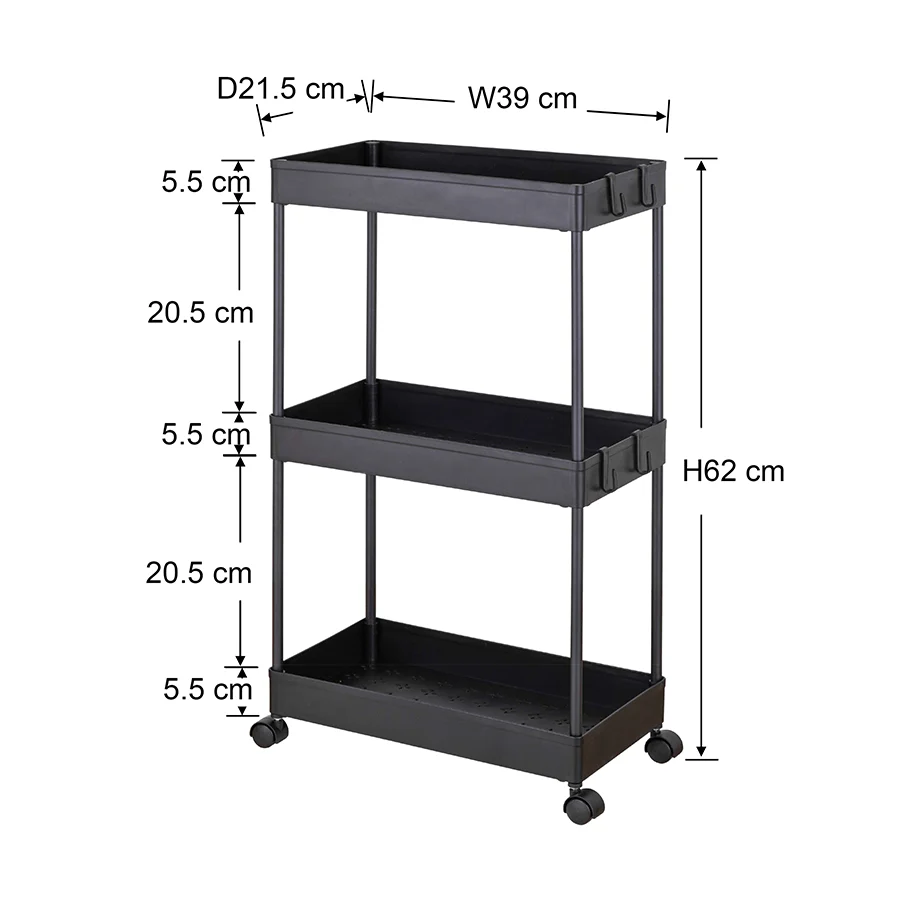 Tory 3 Tier Plastic Trolley - Image 10