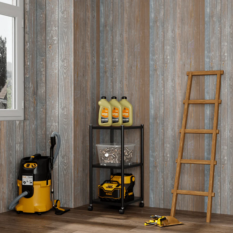 Trion 3 Tier Shelving Rack with Wheels - Image 5