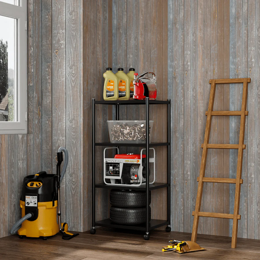 Trion 4 Tier Shelving Rack with Wheels - Image 18