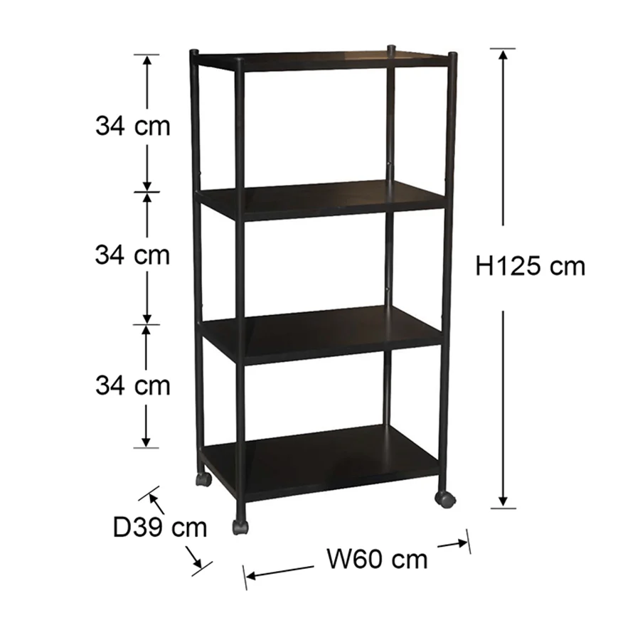 Trion 4 Tier Shelving Rack with Wheels - Image 20