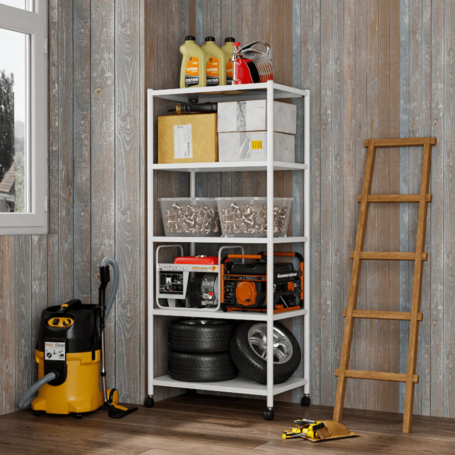 Trion 5 Tier Shelving Rack with Wheels - Image 16