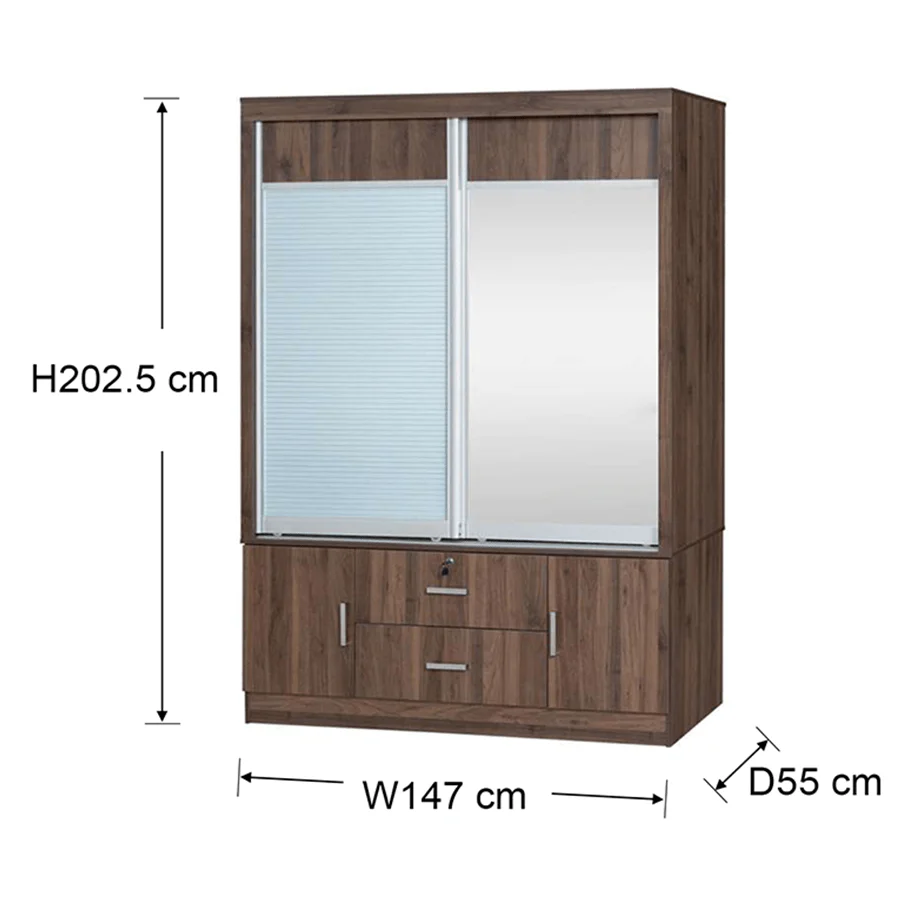 Vania 147 cm Sliding Wardrobe - Image 10