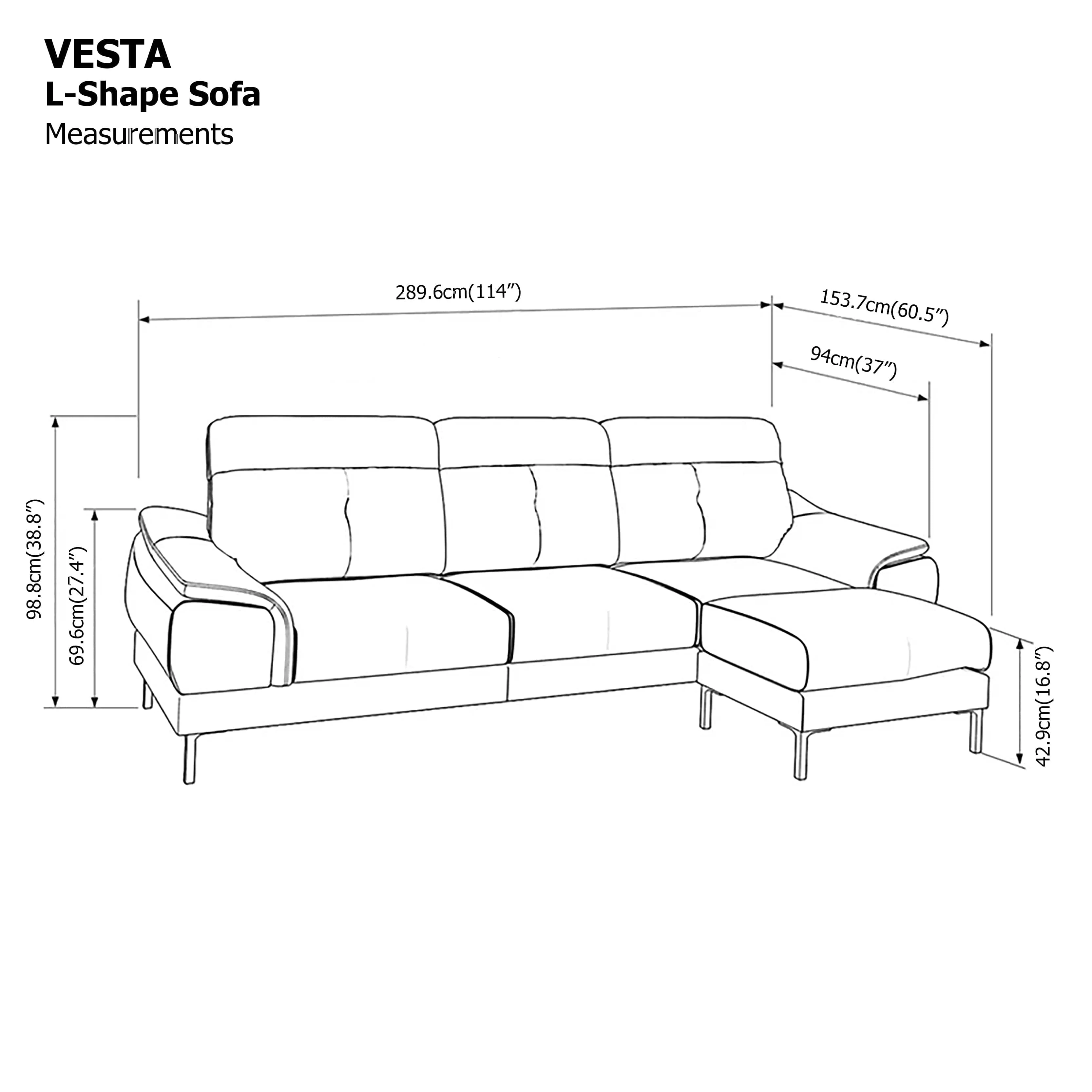 Vesta L-Shape Sofa - Image 18