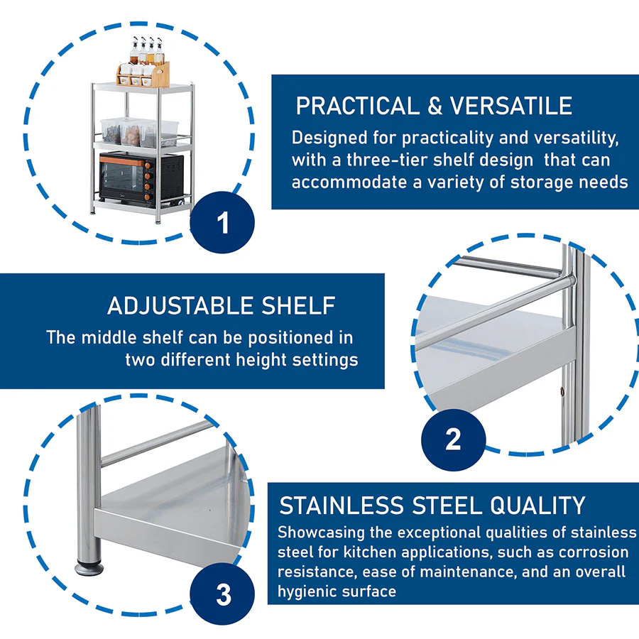 Weston 60 SS 3 Tier Metal Rack - Image 12