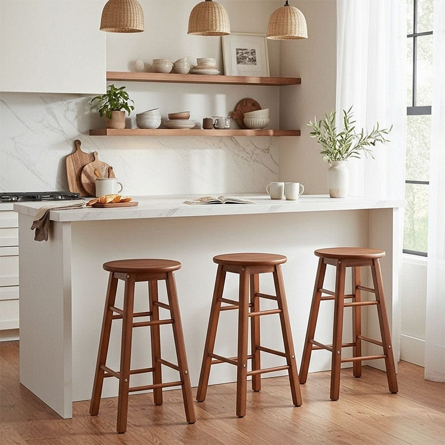 Yoona Round Wooden Bar Stool - Image 12