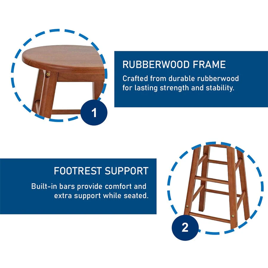 Yoona Round Wooden Bar Stool - Image 19
