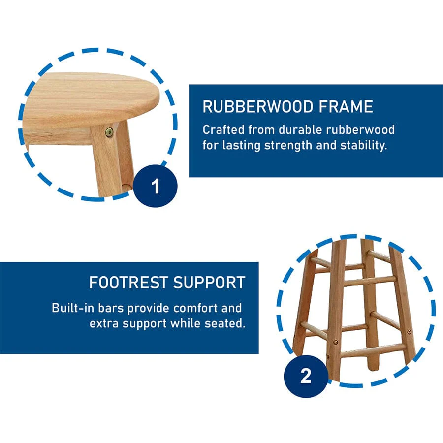 Yoona Round Wooden Bar Stool - Image 9